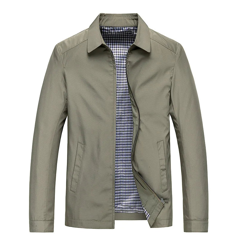 Harrington-Jacke – wasserdichte, winddichte Herbstjacke für Herren mit Reißverschluss-Khaki-S-Chaps Herrenmode