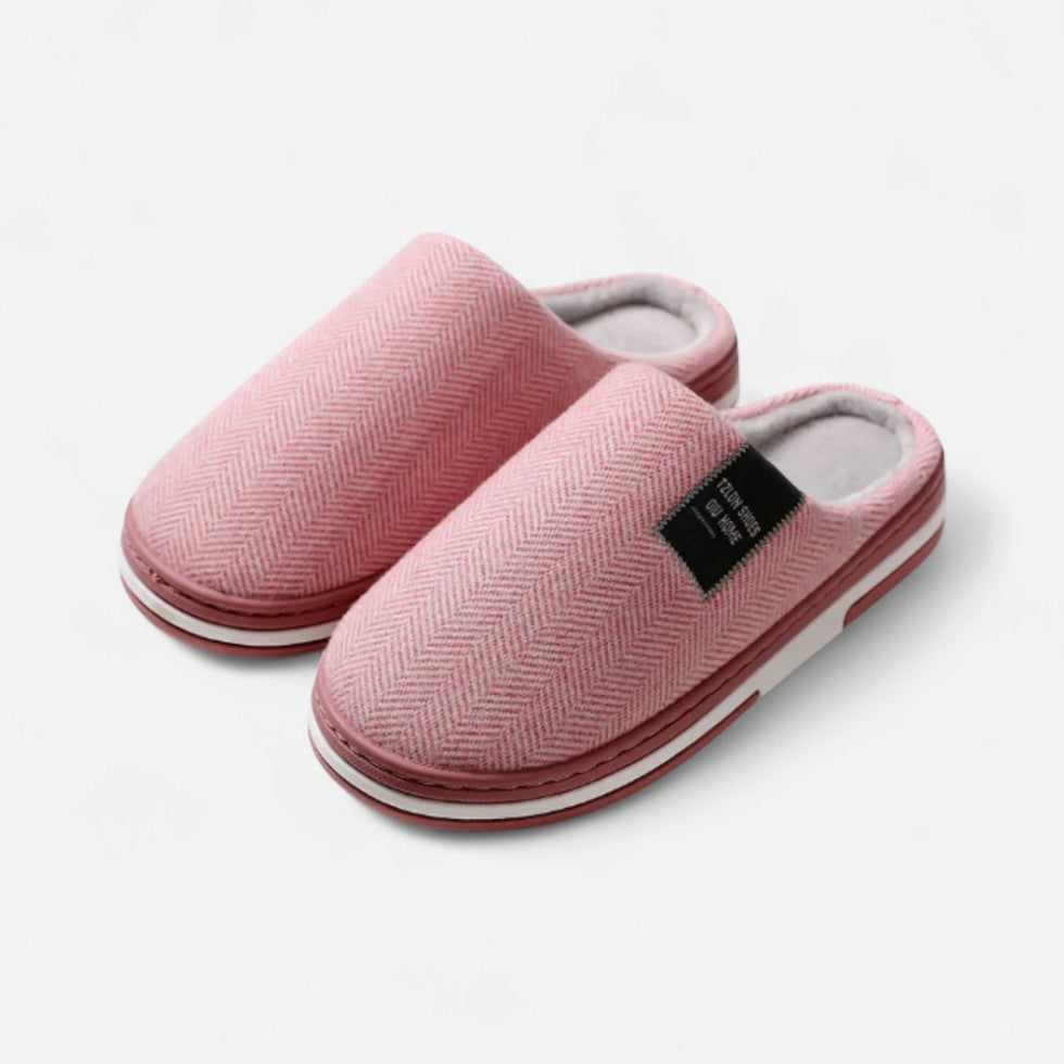 Hausschuhe - Warme Tweed-Hausschuhe für Männer für den Winter-Rosa-36-37-Chaps Herrenmode