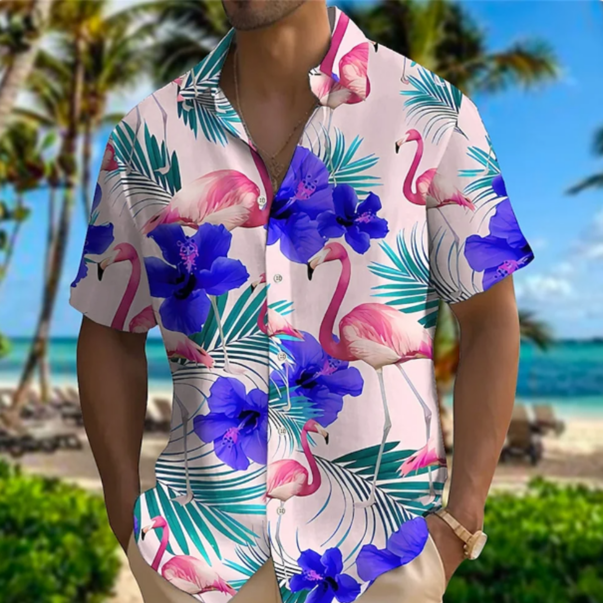 Hawaii Florale Bluse Für Männer-1-S-Chaps Herrenmode