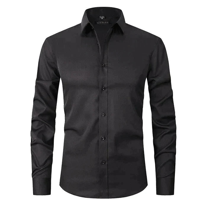 Hemd | Knitterfrei | Stretch | Button-Up Hemd | Herrenhemden-Schwarz-XS-Chaps Herrenmode