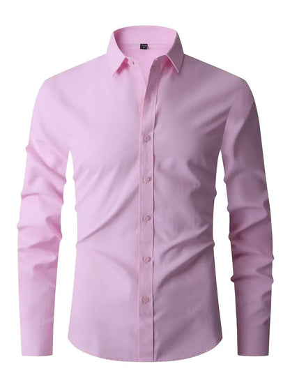 Hemd | Slim-Fit | Langarm | Knopfleiste | Herrenhemd-Rosa-S-Chaps Herrenmode
