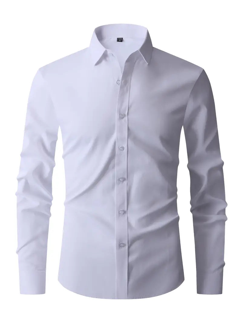 Hemd | Slim-Fit | Langarm | Knopfleiste | Herrenhemd-Weiß-S-Chaps Herrenmode
