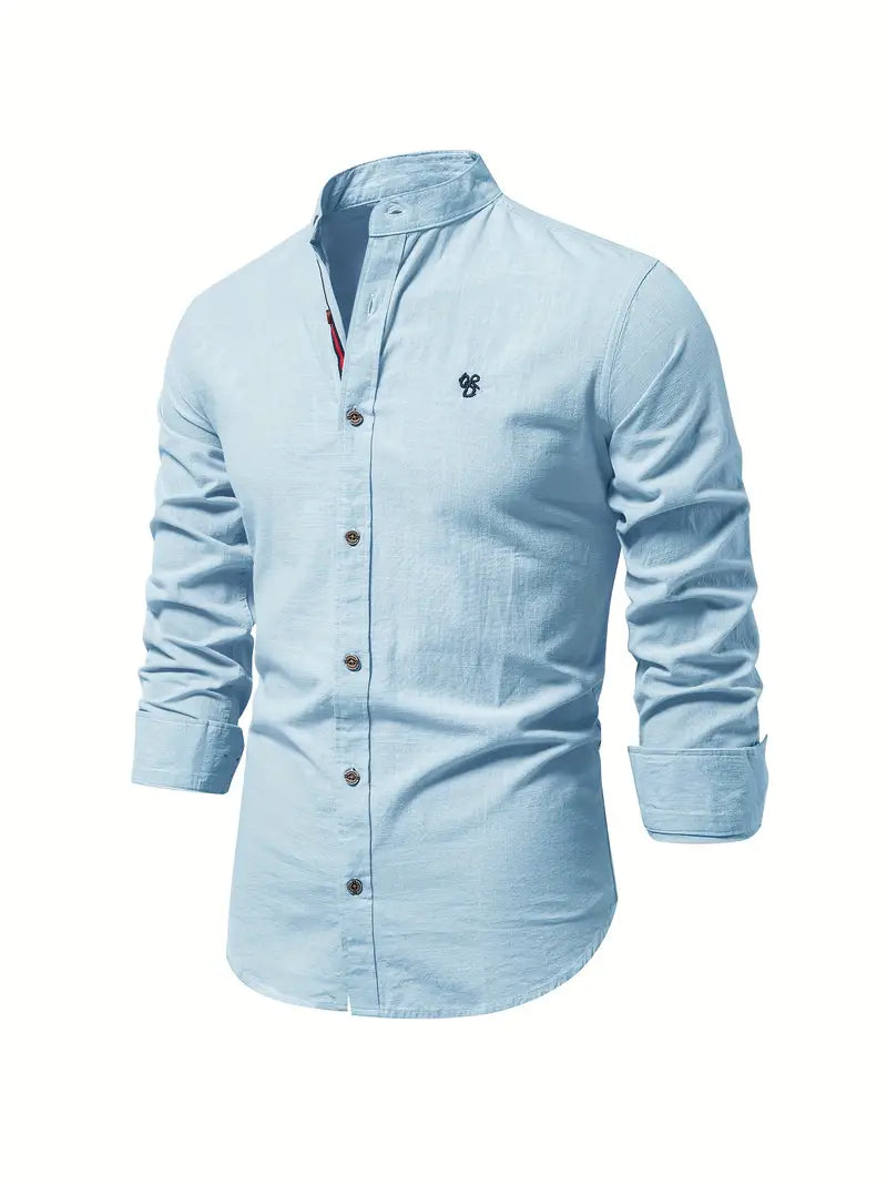 Hemd mit Knopfleiste - Bequem - Schmale Passform - Lange Ärmel - Herrenhemden-Hellblau-XS-Chaps Herrenmode