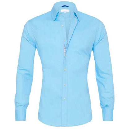 Hemd mit Knopfleiste | knitterfrei | Langarm | bügelfrei | Herrenbekleidung-Hellblau-XS-Chaps Herrenmode