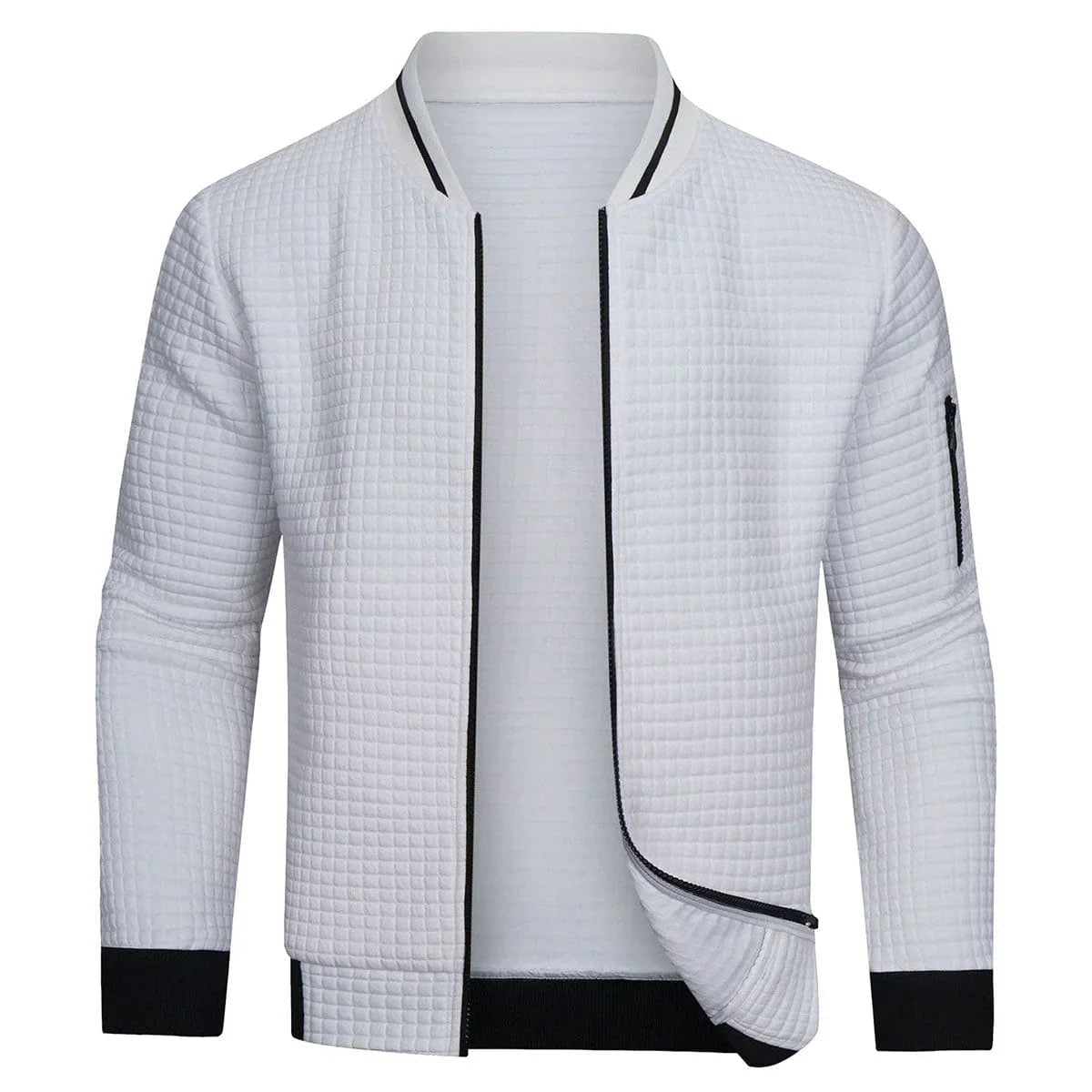 Hemd mit Reißverschluss - Warmes Langarm-Sweatshirt für Männer Strickjacke-Weiß-XS-Chaps Herrenmode