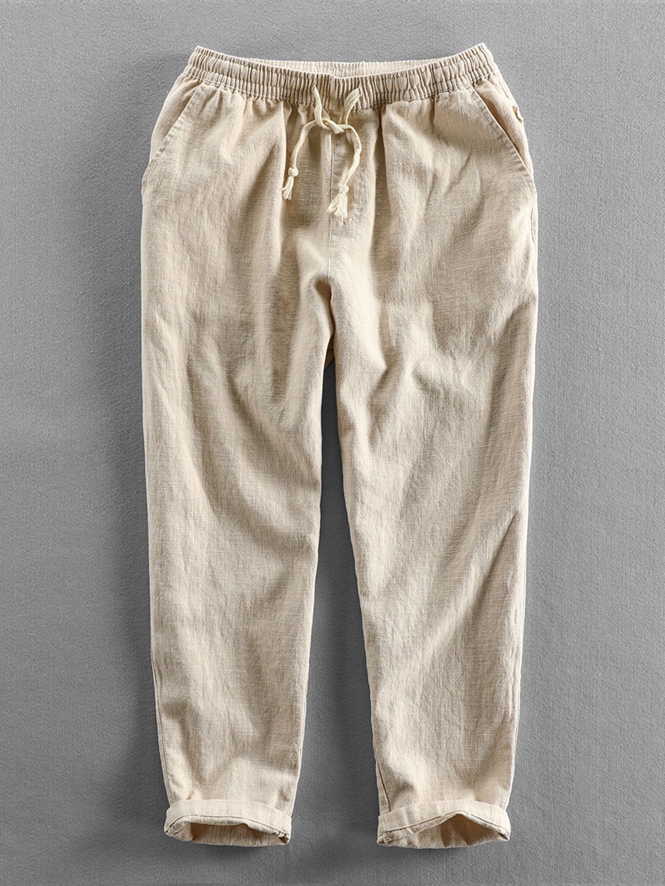 Hemd und Hose im Set | Knopfleiste | Lange Ärmel | Leinen Zweiteiler | Herren-Kombi-Chaps Herrenmode
