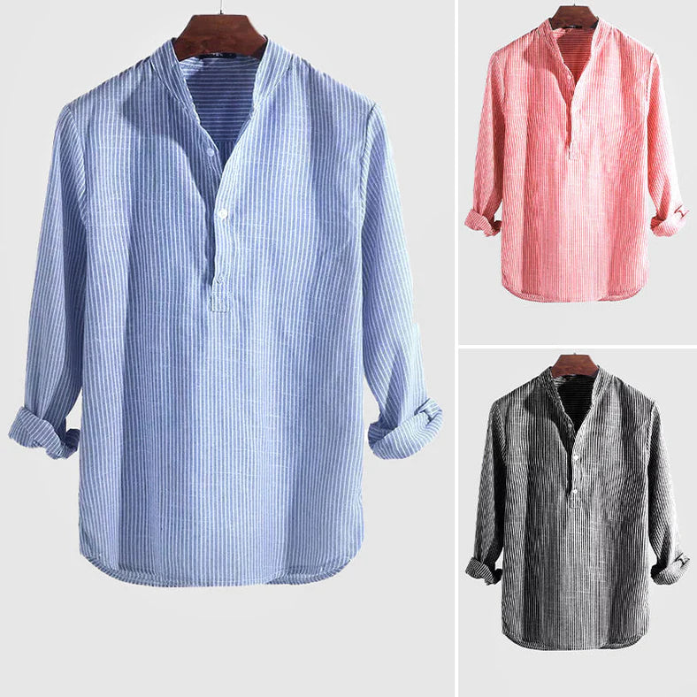 Henley-Shirt – Langärmliges gestreiftes Shirt für Männer-Chaps Herrenmode