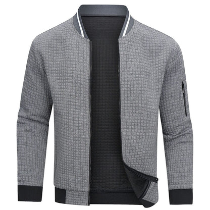Herren-Cardigan | Langarm | Freizeitkleidung | Reißverschluss-Cardigan | Herrenbekleidung-Grau-XS-Chaps Herrenmode