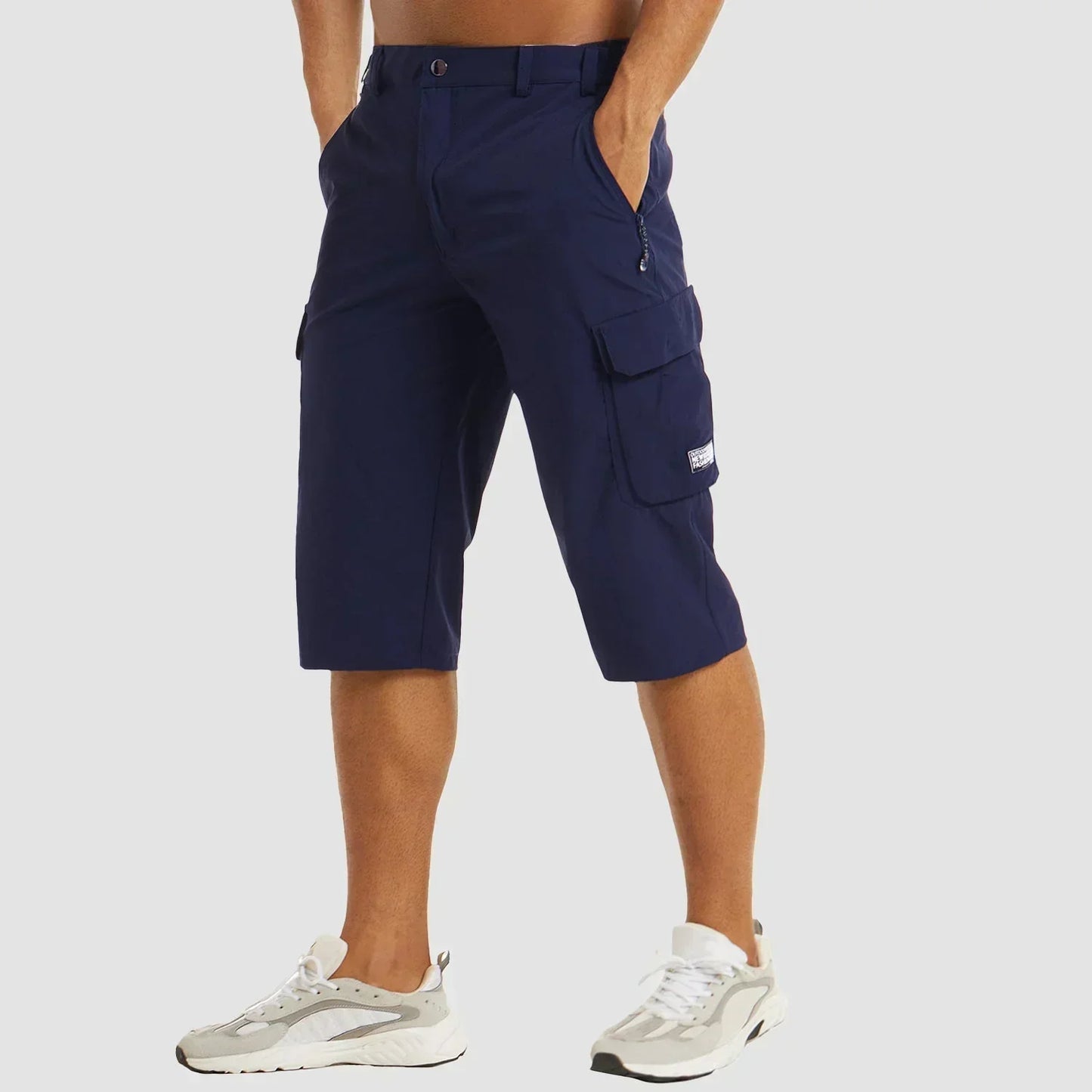 Herren Cargo-Hosen | Casual | Taschen | Cargo-Shorts | Herrenhosen-Dunkelblau-M-Chaps Herrenmode
