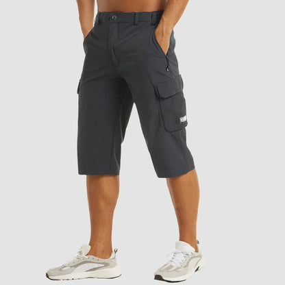 Herren Cargo-Hosen | Casual | Taschen | Cargo-Shorts | Herrenhosen-Dunkelgrau-M-Chaps Herrenmode