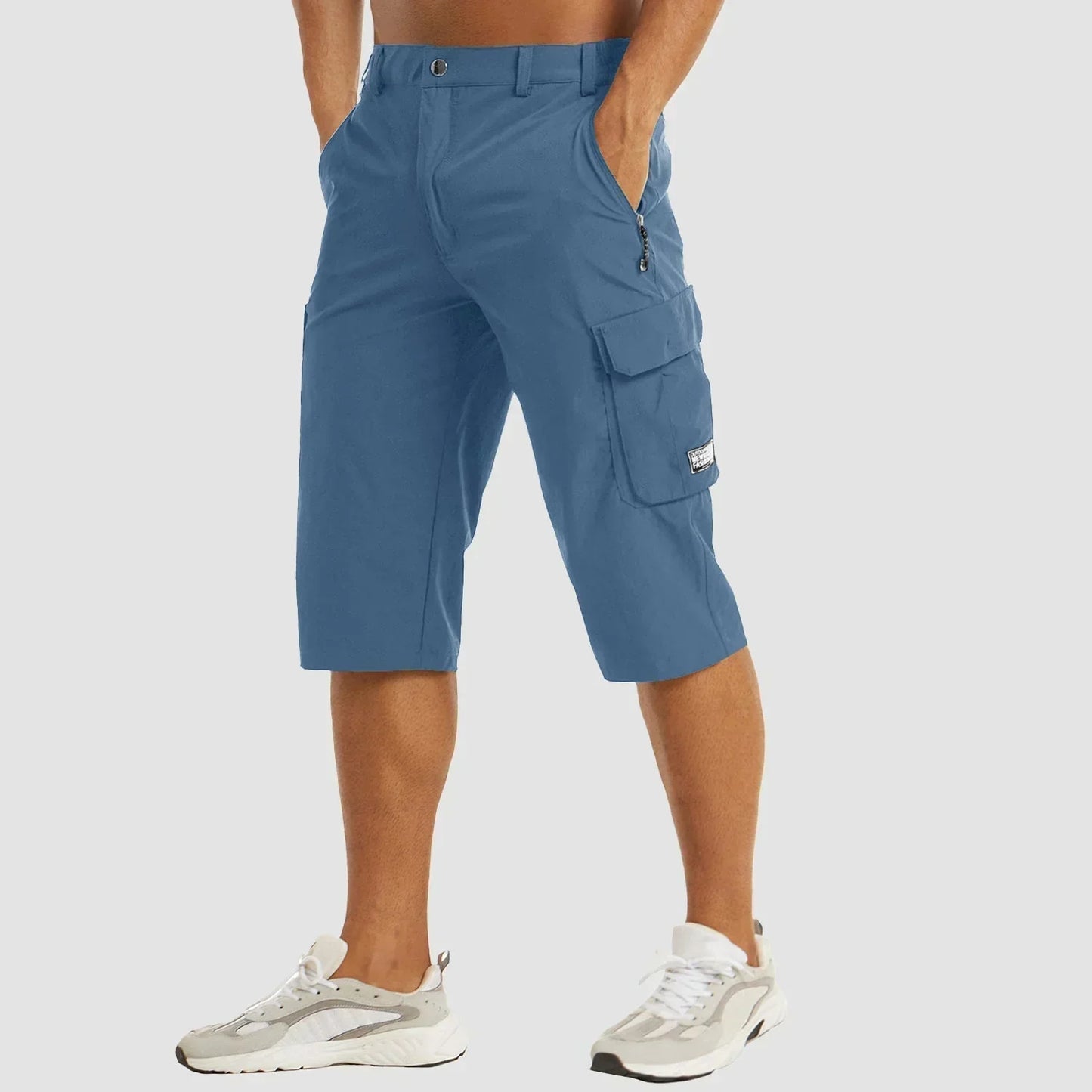 Herren Cargo-Hosen | Casual | Taschen | Cargo-Shorts | Herrenhosen-Hellblau-M-Chaps Herrenmode