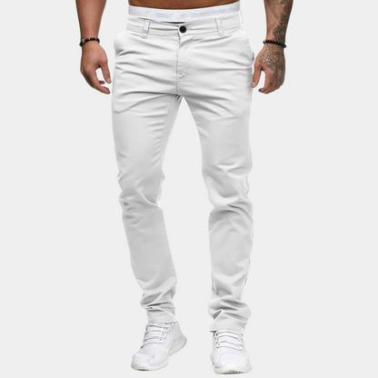Herren-Chinos – Skinny – Stretch – Chino-Hosen – Herrenhosen-Weiß-S-Chaps Herrenmode