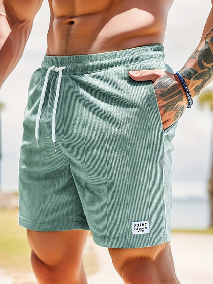 Herren-Cordshorts | Cord | Elastischer Bund | Shorts für den Sommer | Herren-Shorts-Hellgrün-S-Chaps Herrenmode