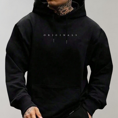 Herren-Hoodie – Bequemer, trendiger Pullover-Hoodie mit Kängurutasche-Schwarz-S-Chaps Herrenmode