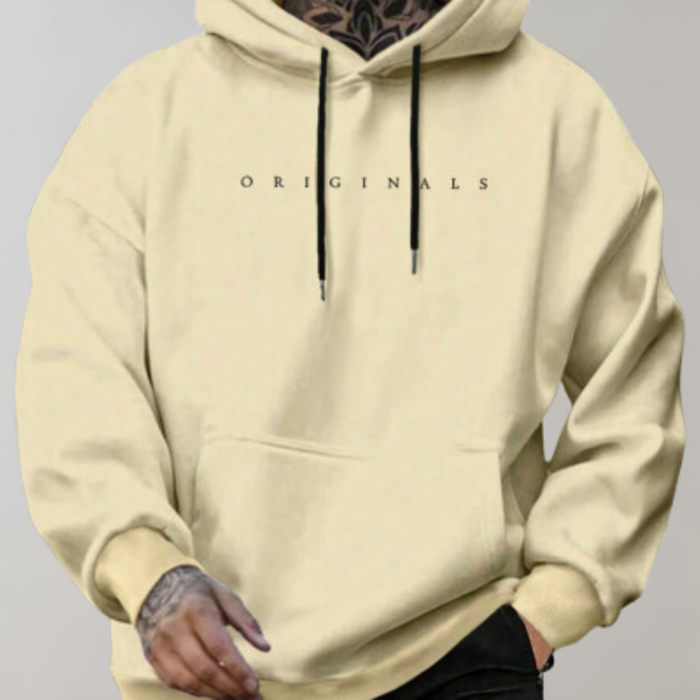 Herren-Kapuzenpullover – Gemütlich – mit Taschen – Pullover mit Kapuze – Herrenbekleidung-Gelb-S-Chaps Herrenmode
