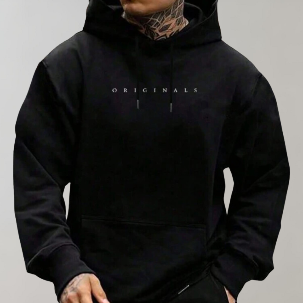Herren-Kapuzenpullover – Gemütlich – mit Taschen – Pullover mit Kapuze – Herrenbekleidung-Schwarz-S-Chaps Herrenmode