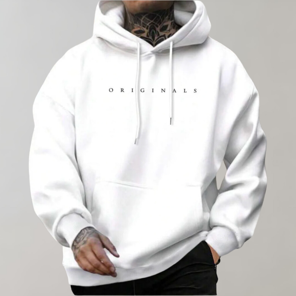 Herren-Kapuzenpullover – Gemütlich – mit Taschen – Pullover mit Kapuze – Herrenbekleidung-Weiß-S-Chaps Herrenmode