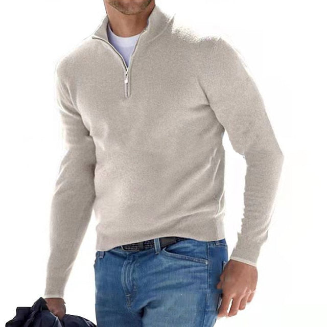 Herren Quarter Zip Pullover - Herren Strickpullover mit halbem Reißverschluss-Chaps Herrenmode