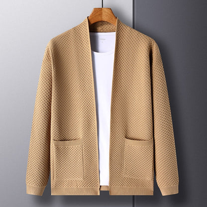 Herren Strickjacke - Offene Vorderseite - Taschen - Strickjacke - Herrenbekleidung-Chaps Herrenmode