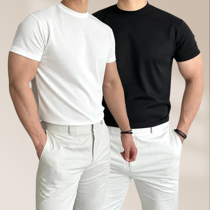 Herren T-Shirt Slim Fit | Basic Rundhalsshirt aus Baumwolle-Chaps Herrenmode