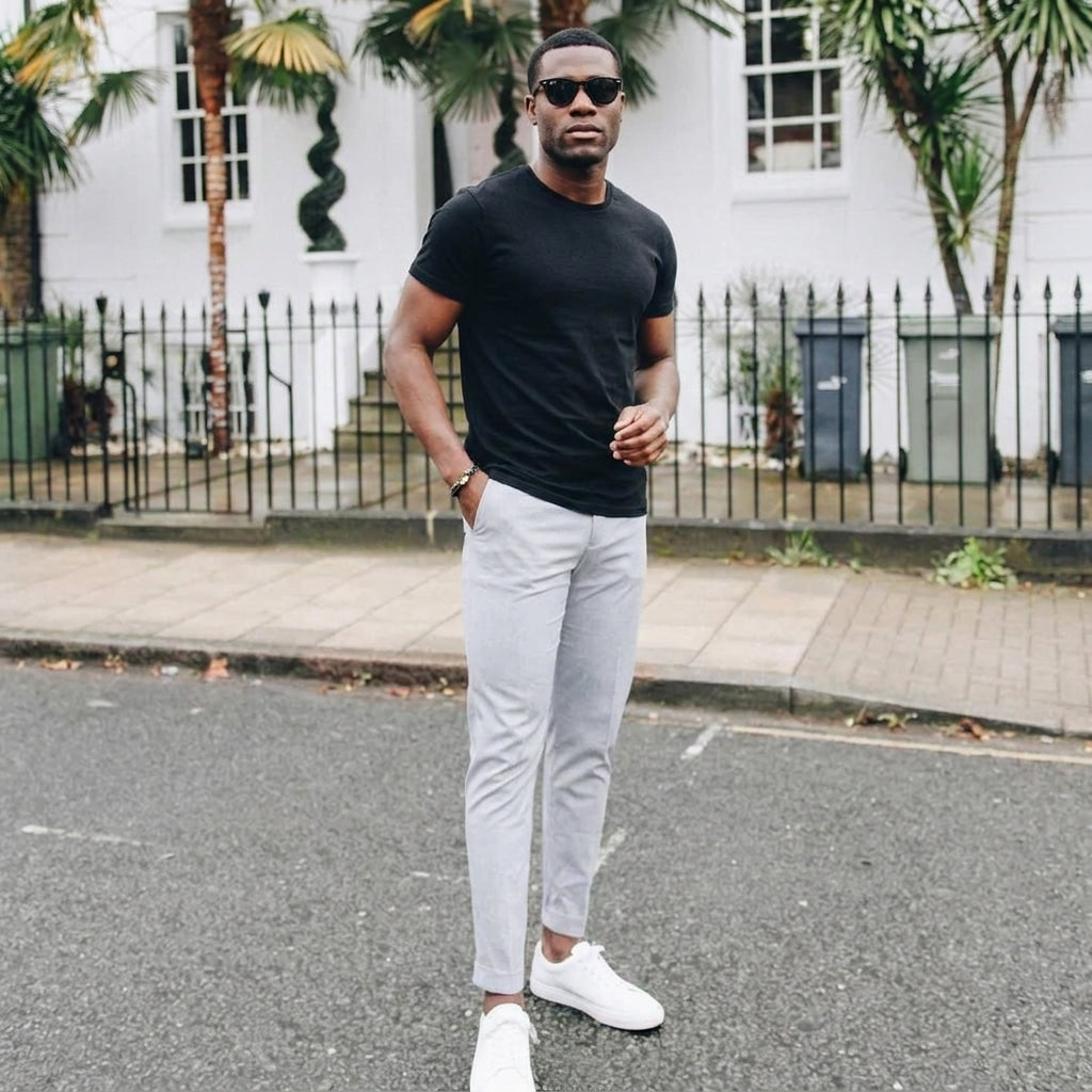 Herren T-Shirt Slim Fit | Basic Rundhalsshirt aus Baumwolle-Chaps Herrenmode