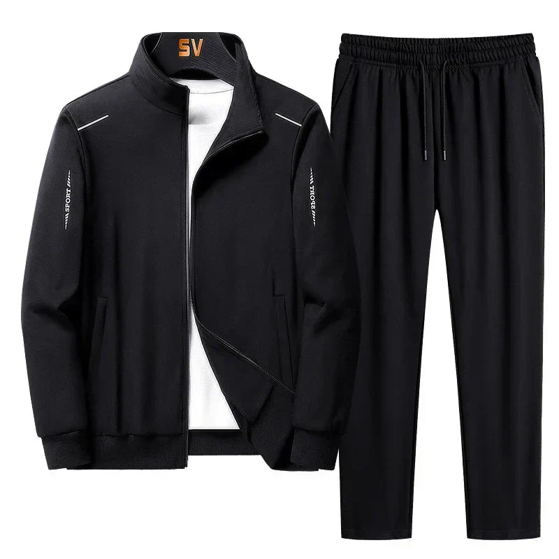Herren-Trainingsanzug – mit Reißverschluss – zweiteilig – Jacke und Jogginghose – Jogginganzug-Chaps Herrenmode