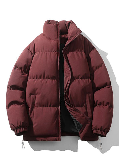 Herren Winterjacke - Warm - wattiert - Daunenjacke - Pufferjacke-Rot-S-Chaps Herrenmode