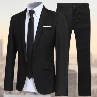 Herrenanzug | Maßgeschneidert | Stilvoll | Anzugsjacke | Anzugshose-Schwarz-S-Chaps Herrenmode