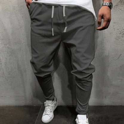 Herrenhosen | Drawstring | Bequem | Baggy Pants | Jogger-Dunkelgrau-S-Chaps Herrenmode