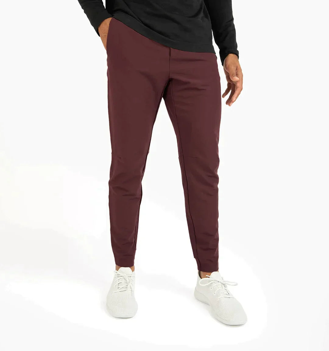 Herrenhosen - Kordelzug - Elastische Taille - Stretchhosen - Slim Fit Jogger-Merlot-XS-Chaps Herrenmode