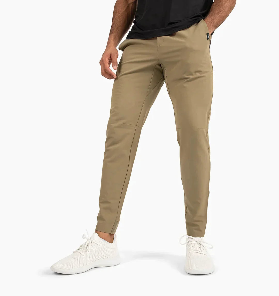 Herrenhosen - Kordelzug - Elastische Taille - Stretchhosen - Slim Fit Jogger-Wüsten-Khaki-XS-Chaps Herrenmode