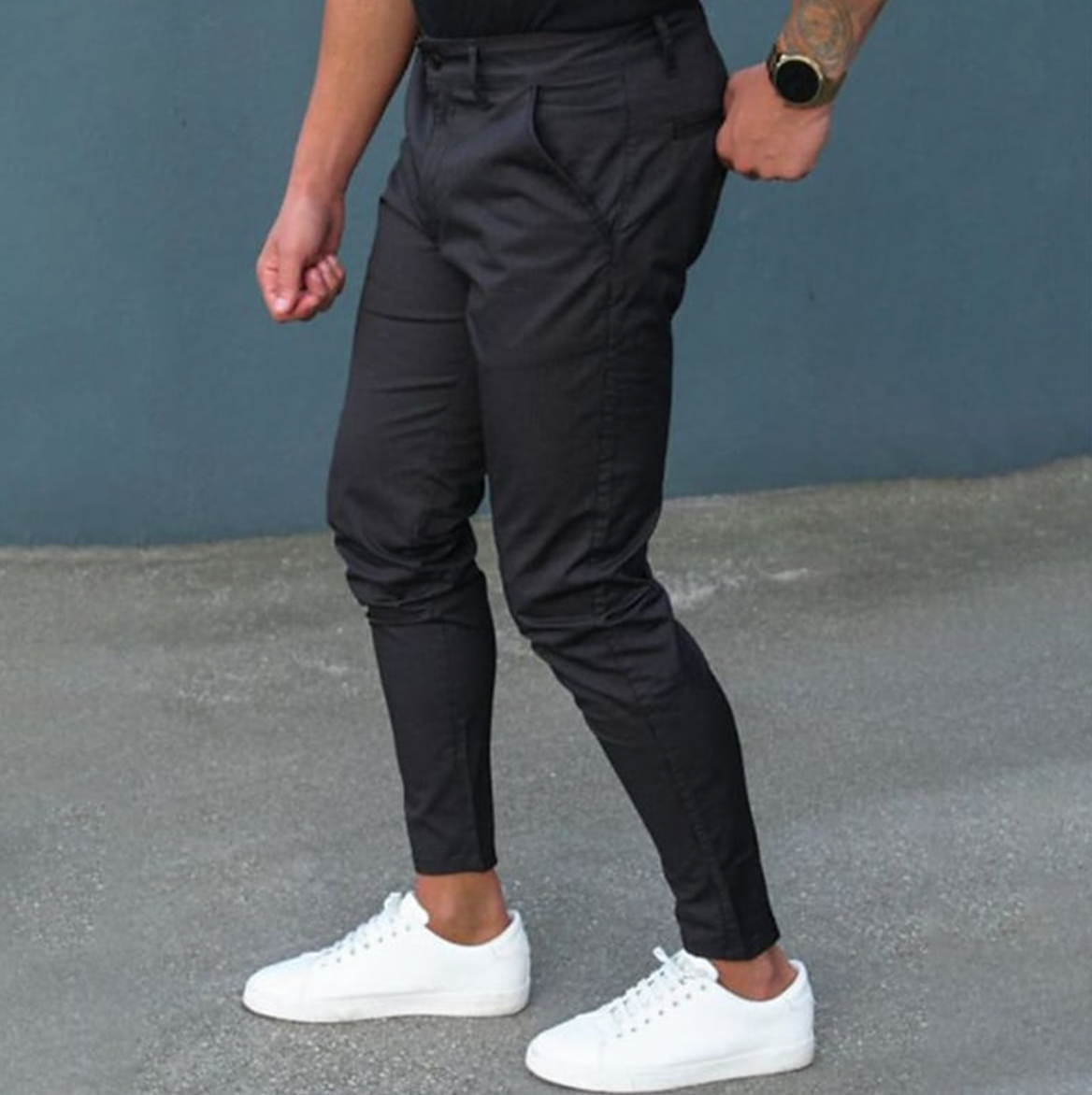 Herrenhosen - Stretch-Skinny Chino-Hose in schmaler Passform-Chaps Herrenmode
