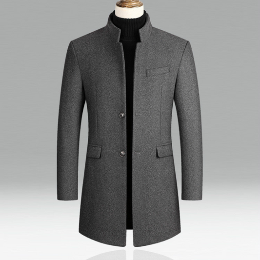 Herrenjacke – Einreihig – Stilvoll – Winterjacke – Wolljacke-Grau-M-Chaps Herrenmode