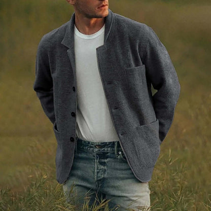 Herrenjacke – Einreihig – Taschen – Sommerjacke – Freizeitjacken für Herren-Dunkelgrau-M-Chaps Herrenmode