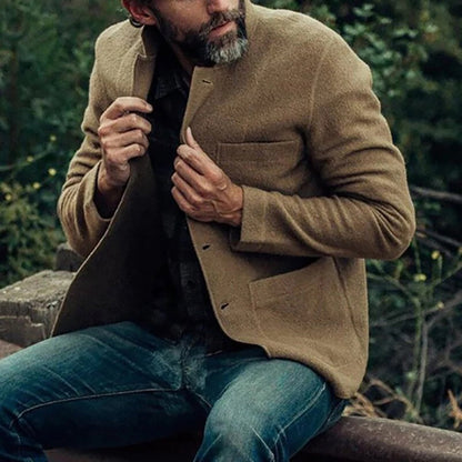 Herrenjacke | Wolle | Durchgeknöpft | Strickjacke | Herbstjacke-Kamel-S-Chaps Herrenmode