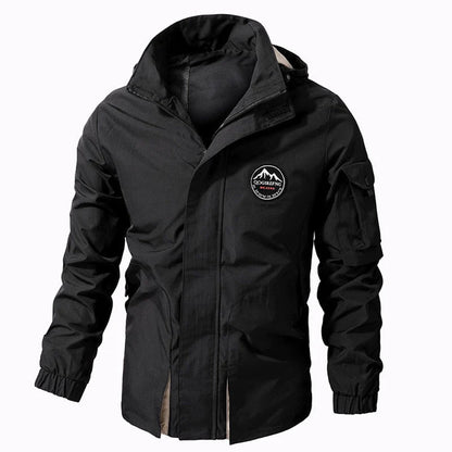 Herrenjacke – wasserdicht – mit Kapuze – Outdoorjacke – Windjacke-Schwarz-S-Chaps Herrenmode