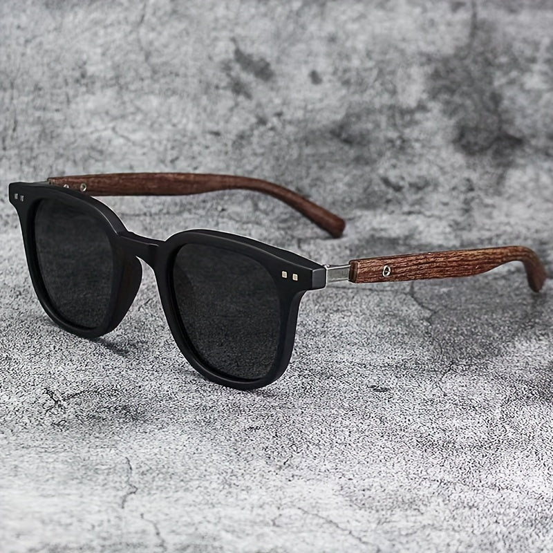Herrensonnenbrille | Retro | UV-Schutz | Polarisierte Sonnenbrille | Quadratische Sonnenbrille-Schwarz-Chaps Herrenmode