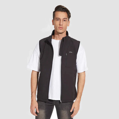 Herrenweste | Zip-Up | Leichtgewicht | Outdoor-Weste | Ärmellose Weste-Schwarz-XS-Chaps Herrenmode