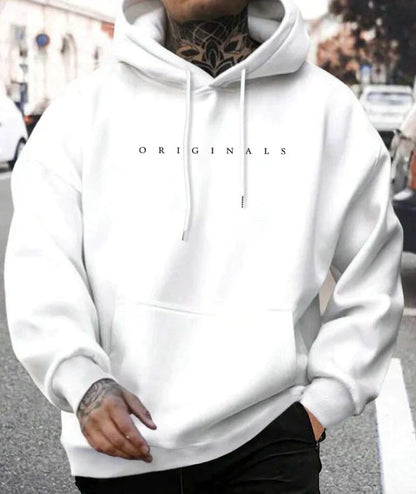 Hoodie - Gemütlicher Pullover Hoodie mit Tasche für Männer-Weiß-XS-Chaps Herrenmode
