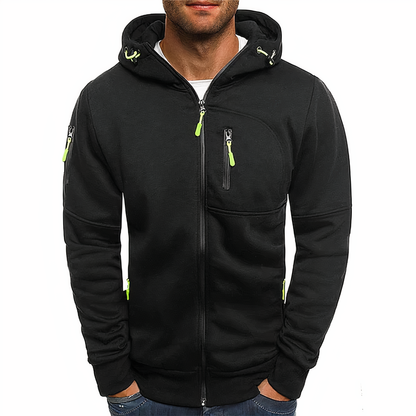 Hoodie | Langarm | Taschen | Zip Hoodie | Herren Hoodie-Schwarz-S-Chaps Herrenmode