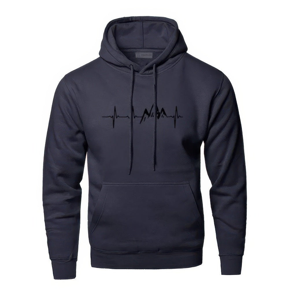 Hoodie | Lässig | Kängurutasche | Pullover-Hoodie | Herren-Hoodie-Blau-S-Chaps Herrenmode