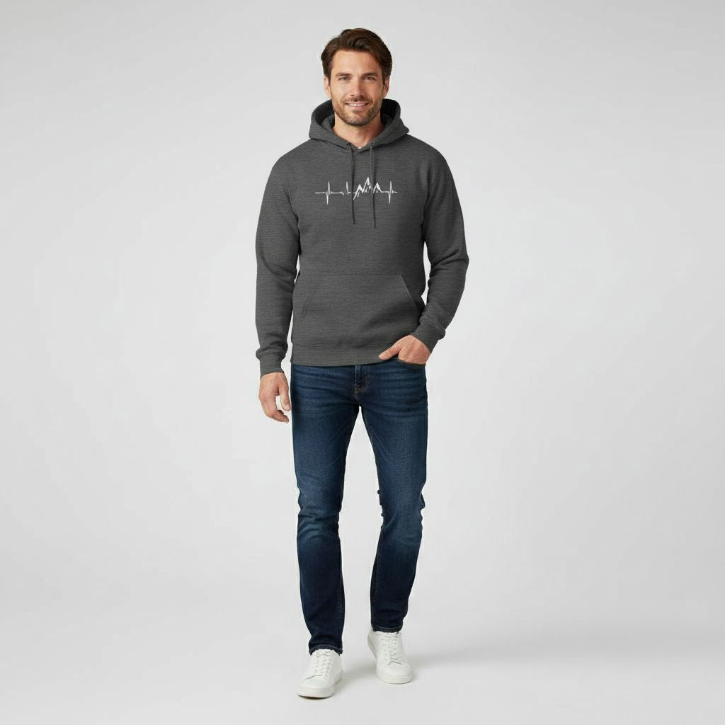 Hoodie | Lässig | Kängurutasche | Pullover-Hoodie | Herren-Hoodie-Dunkelgrau-S-Chaps Herrenmode