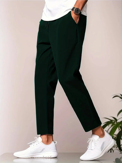 Hose mit Kordelzug – Freizeit-Hose für Herren, schnell trocknend-Dunkelgrün-S-Chaps Herrenmode