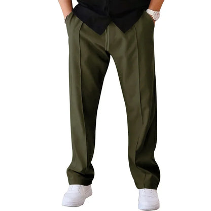 Hose mit Kordelzug – Lässige Hose mit geradem Bein für Männer-Armeegrün-S-Chaps Herrenmode