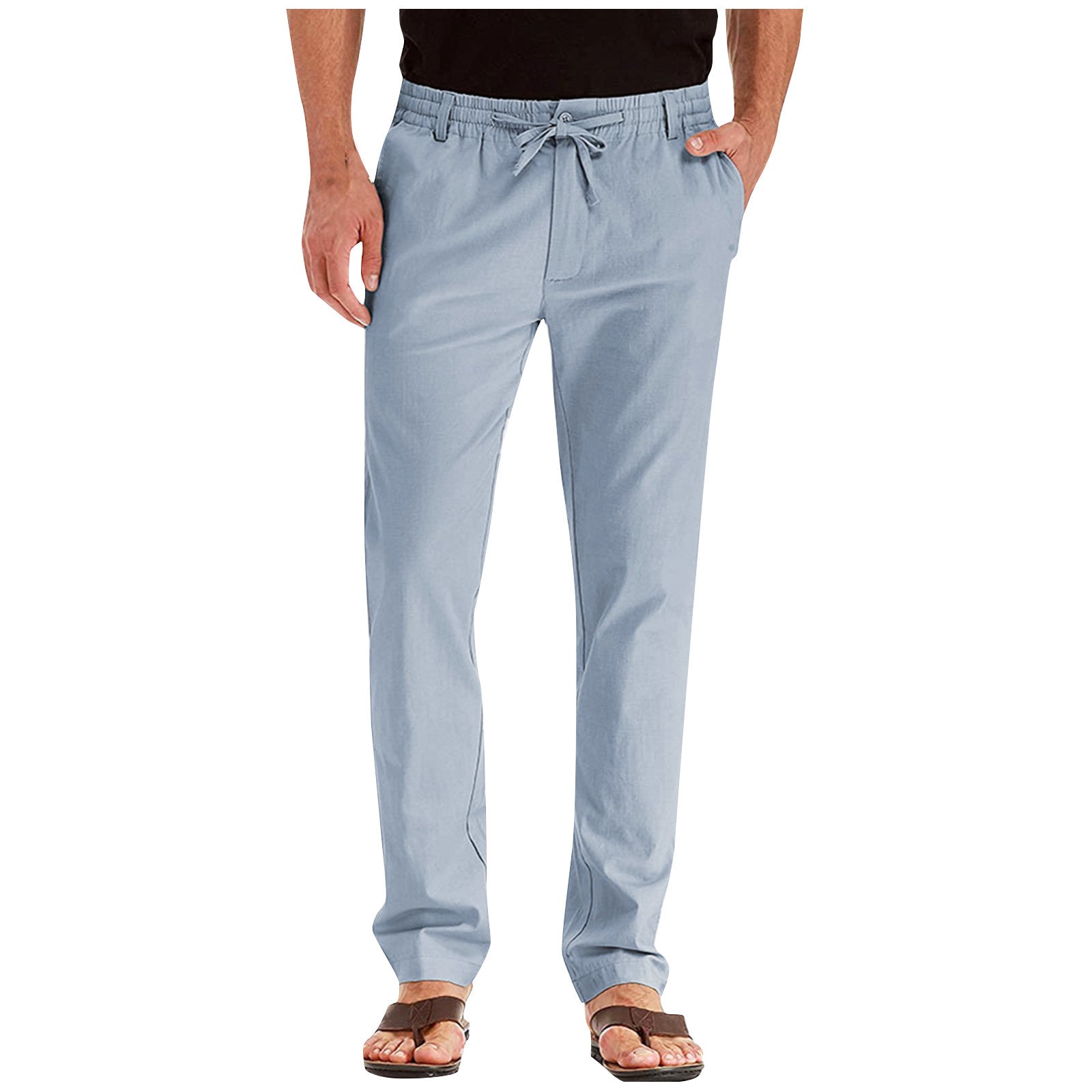 Hose mit geradem Bein – Herren-Hose mit elastischem Tunnelzug und lockerer Passform-Blau-S-Chaps Herrenmode