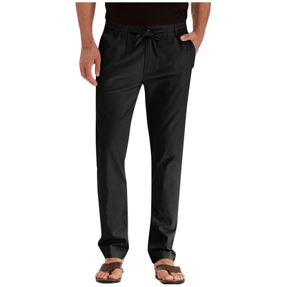 Hose mit geradem Bein – Herren-Hose mit elastischem Tunnelzug und lockerer Passform-Schwarz-S-Chaps Herrenmode