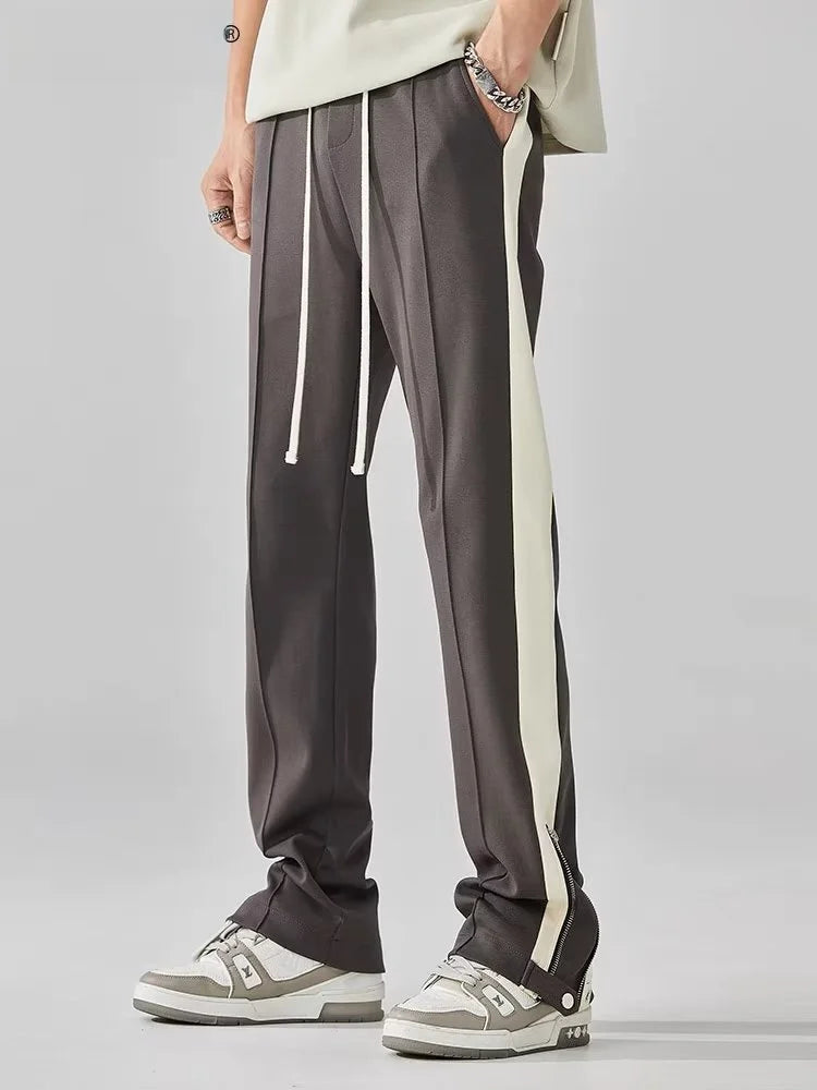 Hose mit geradem Bein – Kordelzug – Baumwolle – Retro-Trainingshose – Herrenhose-Chaps Herrenmode
