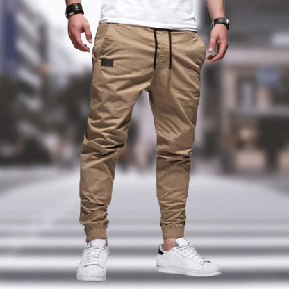 Jogger | Cargohosen | Kordelzug | Slim-Fit-Jogger | Herrenhosen-Beige-M-Chaps Herrenmode