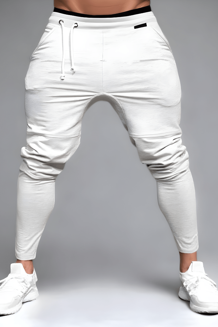 Jogger - Kordelzug - Skinny - Trainingshose - Herrenhosen-Hellgrau-S-Chaps Herrenmode