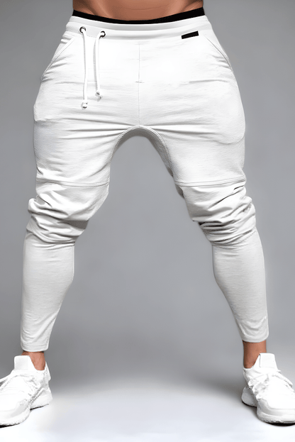 Jogger - Kordelzug - Skinny - Trainingshose - Herrenhosen-Hellgrau-S-Chaps Herrenmode